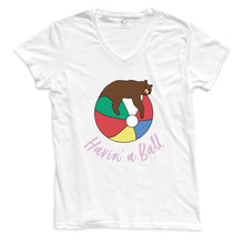 Load image into Gallery viewer, Water Bear “Havin’ a Ball” Women&#39;s V Neck

