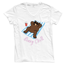 Load image into Gallery viewer, Water Bear “Beary Chill” Towel Women&#39;s V Neck

