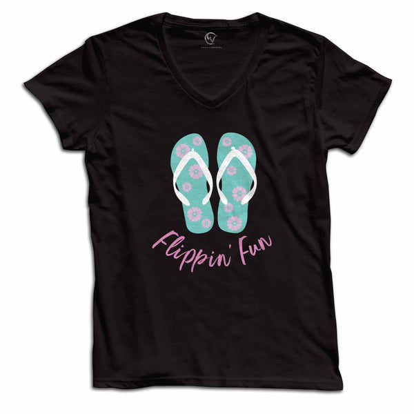 Flippin’ Fun “Flowers” Women's V Neck