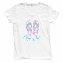 Load image into Gallery viewer, Flippin’ Fun “Flowers” Women&#39;s V Neck

