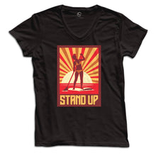 Load image into Gallery viewer, SUP &quot;Stand Up&quot; Women&#39;s V-Neck Tee
