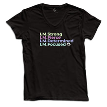 Load image into Gallery viewer, Swimmy “I.M. Strong” Women&#39;s V Neck
