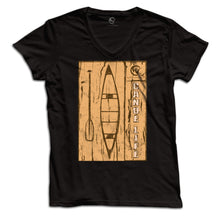 Load image into Gallery viewer, &quot;Canoe Barn Wood&quot; Women&#39;s V Neck
