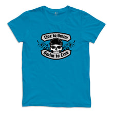 Load image into Gallery viewer, &quot;Live To Swim&quot; Women&#39;s Crew Neck Tee
