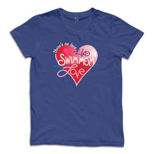 Load image into Gallery viewer, “Swim Mom Love” Heart Woman&#39;s Crew Neck

