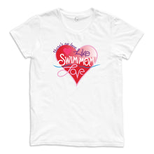 Load image into Gallery viewer, “Swim Mom Love” Heart Woman&#39;s Crew Neck
