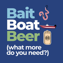 Load image into Gallery viewer, “Bait, Boat, Beer” Men&#39;s Tee
