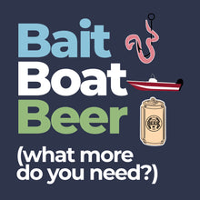 Load image into Gallery viewer, “Bait, Boat, Beer” Men&#39;s Hoodie
