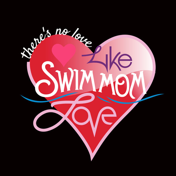 “Swim Mom Love” Heart Women's V Neck