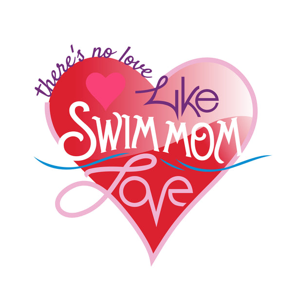 “Swim Mom Love” Heart Woman's Crew Neck